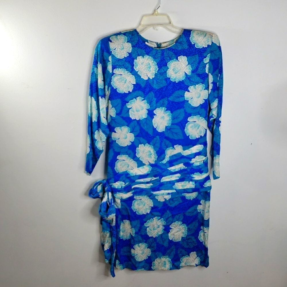 Vintage Floral 100% Silk ST GILLIAN Dress Size 10